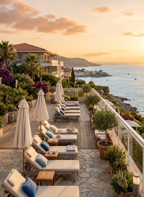 Terrasse ouverte sur la mer
